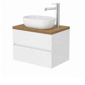 Mobilier suspendat pentru lavoar Fluminia Genova alb lucios 80 x 46 cm - Img 3