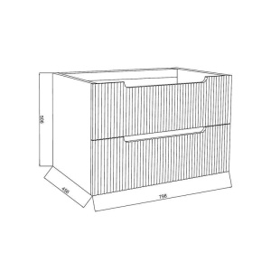 Mobilier suspendat pentru lavoar Fluminia Malta riflat 80 cm Rovere Oro - Img 3