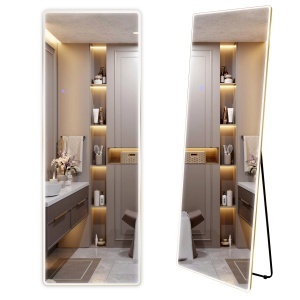 Oglindă cu LED Rea Classico Brush Gold, 50 x 160 cm
