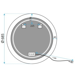 Oglinda de baie rotunda cu LED YH-BL-1 70 cm - Img 11