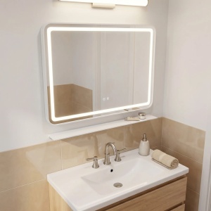 Oglindă de perete LED cu raft 80x60 cm L-8060 - Img 4