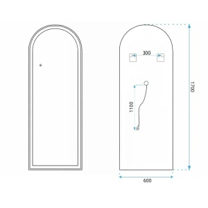 Oglindă LED 60x170cm Orbit Brush Gold - Img 13