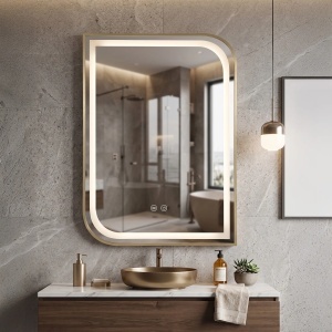 Oglindă LED 70 X 50 cm Zone Gold Brush - Img 6