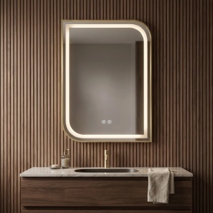 Oglindă LED 80X60 Zone Gold Brush - Img 4
