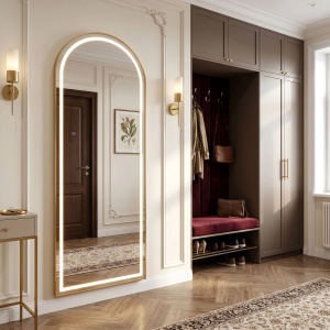 Oglindă LED cu rama auriu Orbit Brush Gold, 50x160cm, 3 moduri iluminare - Img 6