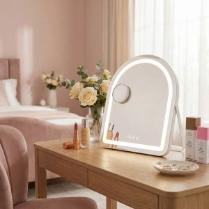Oglindă LED pentru make-up REA Glam White 40x45cm - Img 3
