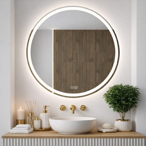 Oglinda LED rotunda cu 3 tipuri de lumina si dezaburire IZYDA 60 cm