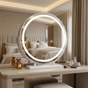 Oglindă LED rotunda pentru Make-Up, White 50 cm - Img 4