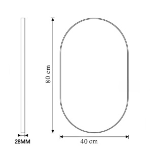 Oglinda ovala cu LED in 3 culori si rama neagra Aurelia 40 x 80 cm - Img 12
