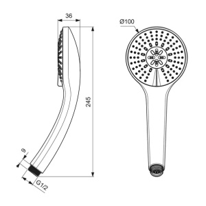 Para de dus Ideal Standard IdealRain Soft crom lucios cu 3 functii - Img 8
