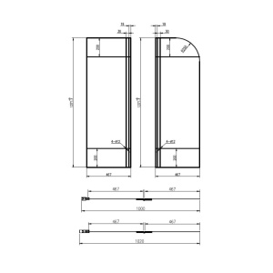 Paravan Cada PRO MALMO2, 100 cm latime, pliabil, 140 inaltime, pliabil, grosime sticla 5mm - Img 5