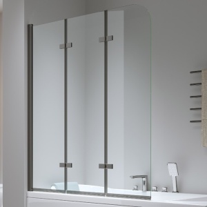 Paravan de cada PR05, Dimensiune 100x140cm, Sticla securizata 6mm, Culoare Negru - Img 4