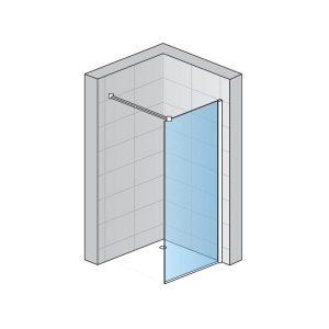 Paravan de dus din sticla securizata si profil negru mat SanSwiss 140 x 200 cm - Img 2