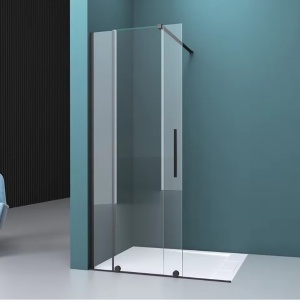 Paravan de dus tip Walk-in Odea Black, Dimensiuni la Alegere, Sticla Securizata 8mm - Img 10