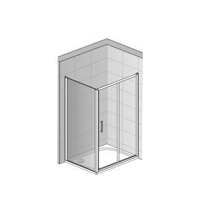 Perete de dus fix din sticla rame crom lucios Sanswiss Ocelia 80 x 190 cm - Img 5