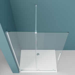 Perete de dus glisant Veldman Lea crom 140 x 195 cm sticla 8 mm - Img 5