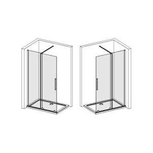 Perete de dus walk-in glisant Veldman Prima 100 x 195 cm, auriu periat, sticla securizata 8 mm - Img 7