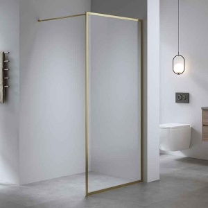 Perete de dus walk in Mediterraneo Trixie auriu 100 x 200 cm sticla 8 mm