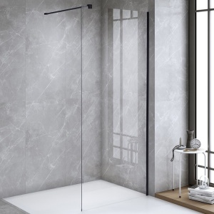 Perete de dus Walk-in SH07C, Dimensiune 90cm, Sticla securizata 8mm, Culoare Negru - Img 11