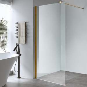 Perete de dus Walk-in SH07F, Dimensiune 120cm, Sticla securizata 8mm, Culoare Auriu - Img 17