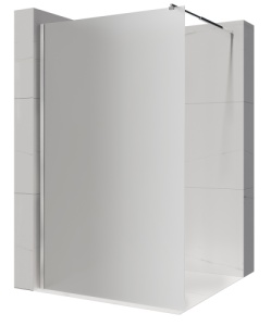 Perete de dus walk in Veldman FB11 crom 120 x 195 cm sticla mata 8 mm