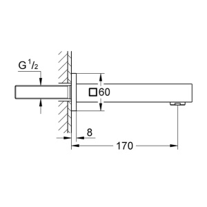 Pipa cada Grohe Eurocube antracit periat Hard Graphite 17 cm - Img 4