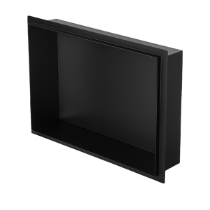 Raft de baie incastrat, negru mat, Uno Black, 45 x 30 x 7 cm - Img 8