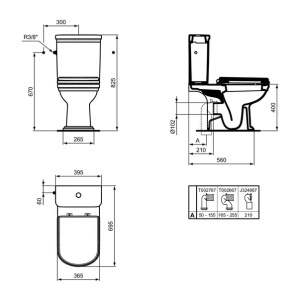 Rezervor pe vas WC Ideal Standard Atelier Calla cu alimentare laterala alb lucios - Img 9