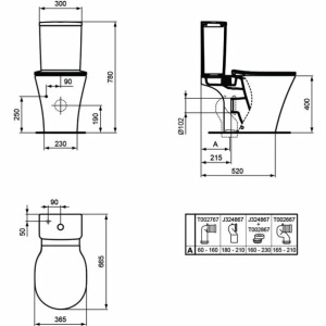 Rezervor pe vas wc Ideal Standard Connect Air Cube cu alimentare inferioara - Img 3