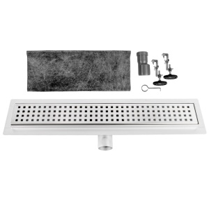 Rigola de duș liniară cu sifon fix și randament ridicat Qube DL01 80 cm – inox - Img 10