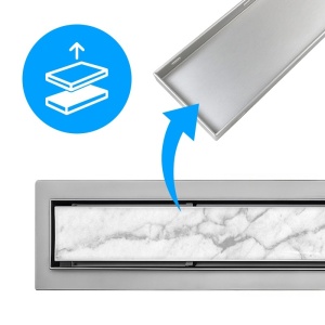 Rigola de duș liniară cu sifon rotativ 360 și randament ridicat Fix DL05 60 cm – inox - Img 13