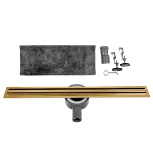 Rigola de duș liniară cu sifon rotativ 360 și randament ridicat Slim DL03 50 cm – auriu - Img 14
