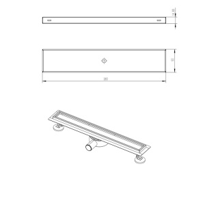 Rigola de dus liniara cu sifon rotativ si randament ridicat DL02 100 cm – inox - Img 22