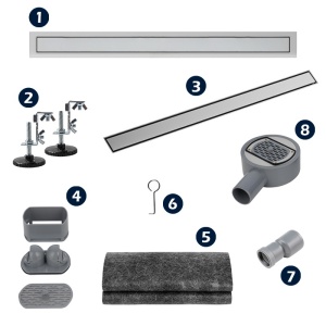 Rigola de dus liniara DL02 inox 50 cm cu gratar 2 in 1 si sifon rotativ 360 - Img 20