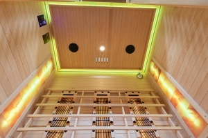 Saună cu infraroșu cu piatră de sare + turmaline MO-C3ST 150 x 110 x x190 cm pentru 2-3 persoane - Img 16