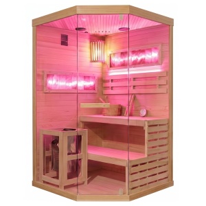 Sauna finlandeza cu temperatura inalta si argaz Harvia 3.5kW, 120 x 120 cm pentru doua persoane