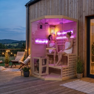 Sauna finlandeza cu temperatura inalta si argaz Harvia 3.5kW, 120 x 120 cm pentru doua persoane - Img 11