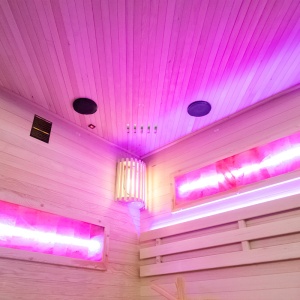 Sauna finlandeza cu temperatura inalta si soba Harvia 6kW pentru 4-5 persoane Lark 150 x 150 cm - Img 14