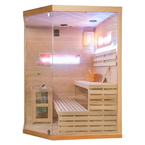 Sauna finlandeza cu temperatura inalta si soba Harvia 6kW pentru 4-5 persoane Lark 150 x 150 cm - Img 2