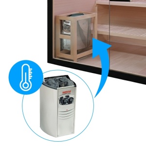 Sauna finlandeza cu temperatura inalta si soba HARVIA 6KW pentru 4 persoane Forsa 180 x 160 cm - Img 8