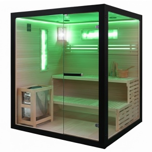 Sauna finlandeza cu temperatura inalta si soba HARVIA 6KW pentru 4 persoane Forsa 180 x 160 cm - Img 18