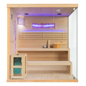 Sauna finlandeza cu temperatura inalta si soba Harvia 8kW pentru 4 persoane EP4S stanga 180 x 160 cm - Img 2