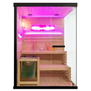 Sauna finlandeza neagra cu temperatura inalta Harvia 4.5kW, 140 x 150 cm pentru 3-4 persoane - Img 7