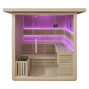 Sauna finlandeza pentru gradina cu soba Asker pentru 4-6 persoane, 180 x 180 cm - Img 17