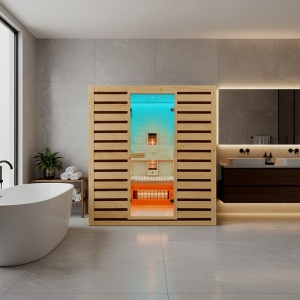 Sauna uscata cu infrarosu la temperatura joasa, Tromso, 180 x 150 cm, 230V, pentru 4-5 persoane - Img 8