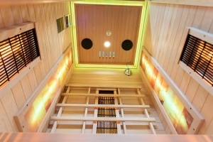 Sauna uscata cu infrarosu si cu piatra sarata pentru 1 persoana C1S 90 x 90 cm - Img 8