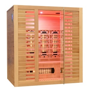 Sauna uscata cu infrarosu si cu pietre sarate pentru 4 persoane C4ST 175 x 140 cm - Img 2
