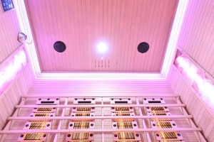 Sauna uscata cu infrarosu si cu pietre sarate pentru 4 persoane C4ST 175 x 140 cm - Img 12