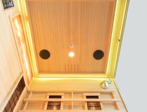 Sauna uscata cu infrarosu si terapie cromatica pentru 2 persoane EP2RS stanga 120 x 120 cm - Img 8