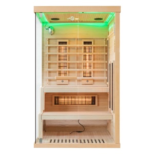 Sauna uscata cu infrarosu si terapie cromatica pentru 2 persoane montaj dreapta EP2RS 120 x 120 cm